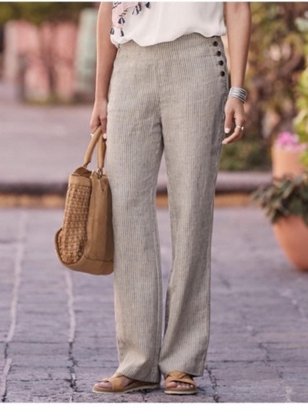 Sundance Sierra Striped Linen Pants 12